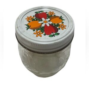 Vintage Kerr Jar Floral Tin Container Country Kitchen Jelly Jam Canning Floral
